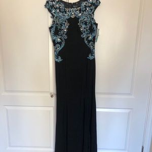 Navy Blue Maxi Evening Dress